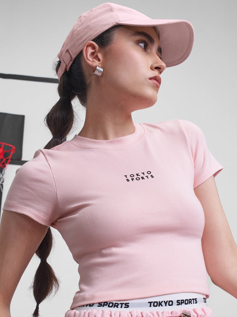 Street By Tokyo Talkies Women Pink Solid Regular Top - Pink - Image 1