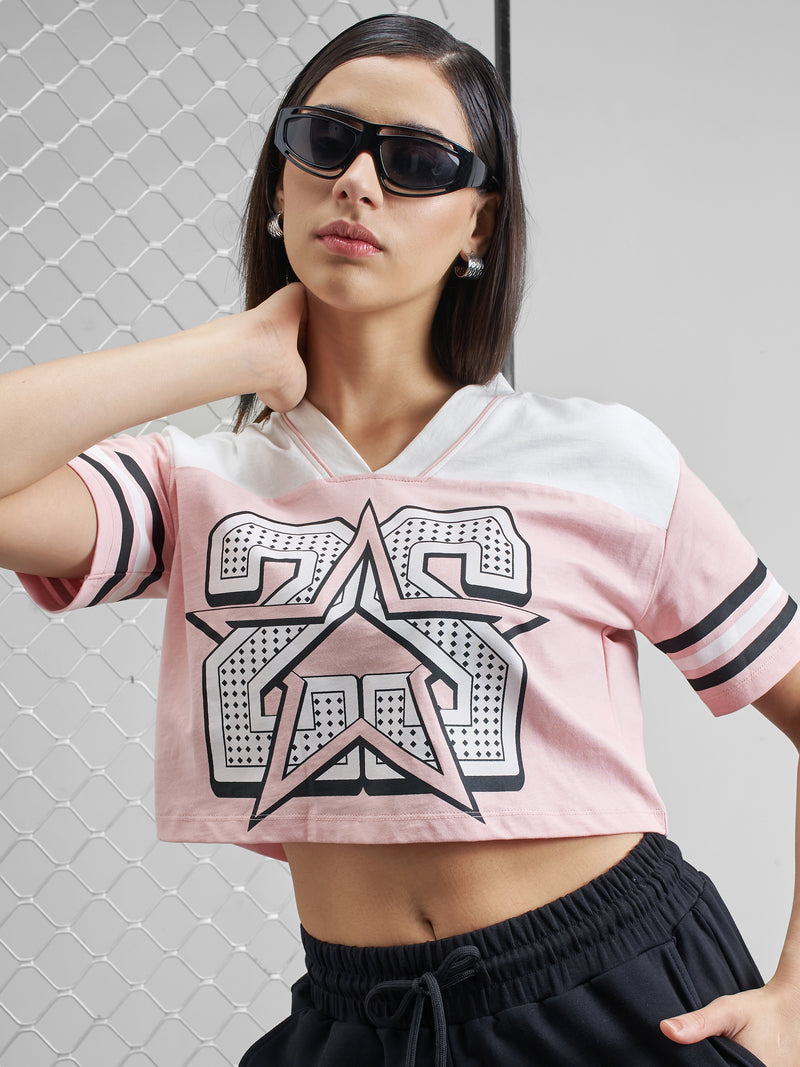 Street By Tokyo Talkies Women Pink Printed Round Neck T-Shirt - Pink - Image 1