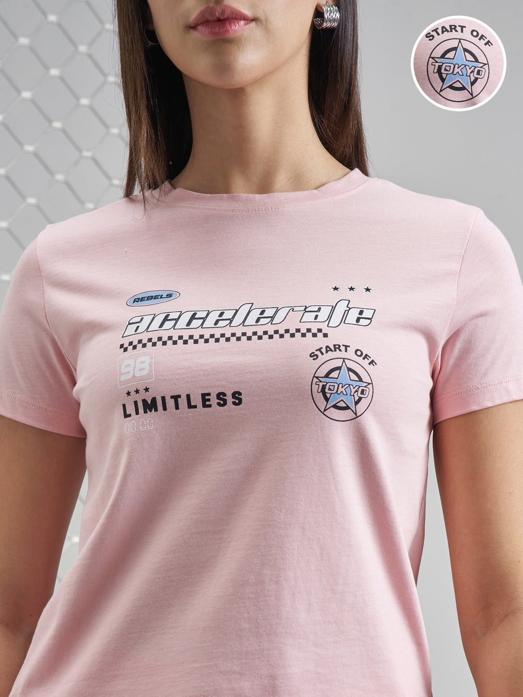 Street By Tokyo Talkies Women Pink Printed Round Neck T-Shirt - Pink - Image 5