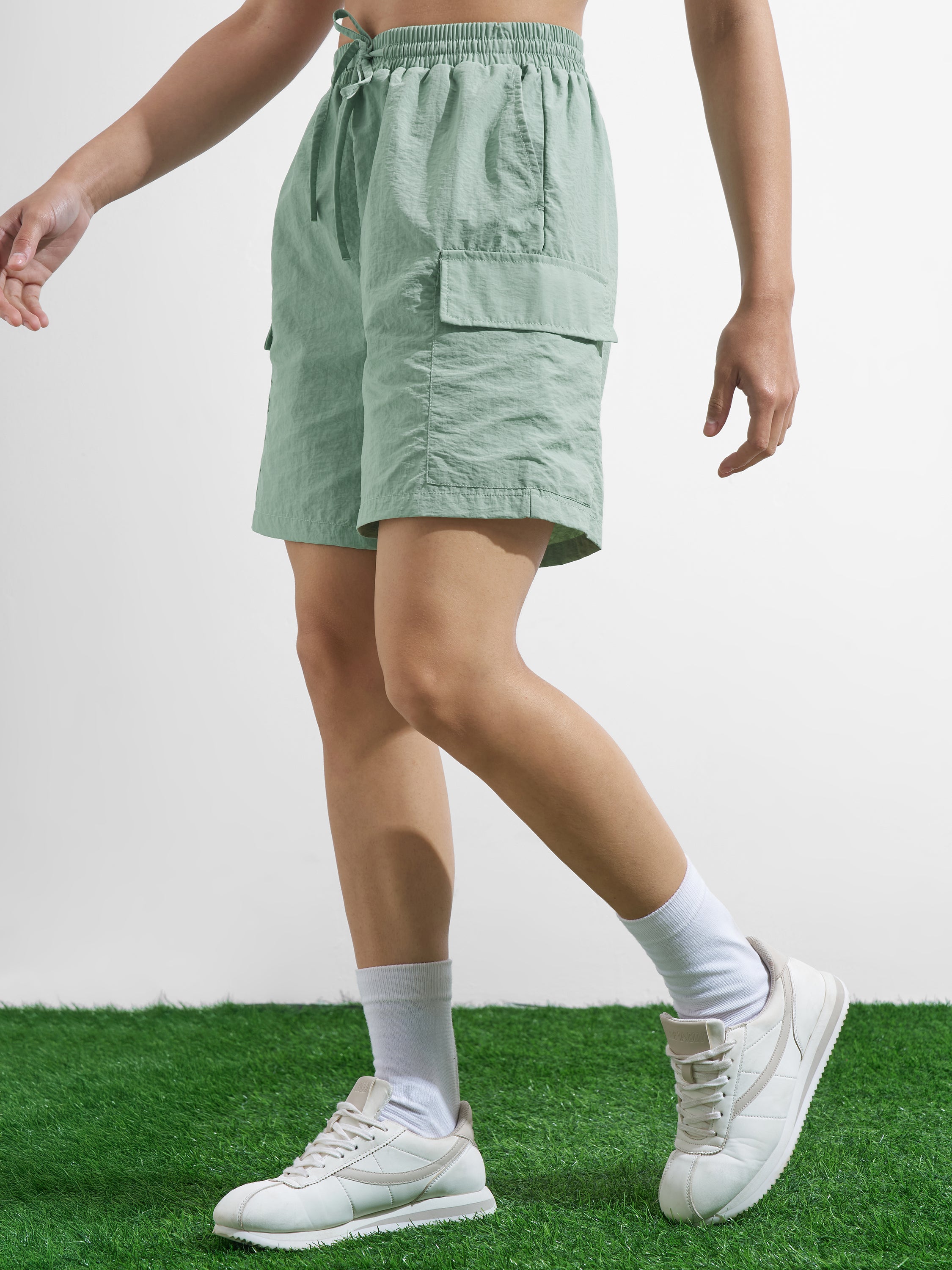 Street By Tokyo Talkies Women Green Regular Fit Shorts - Green - Image 4
