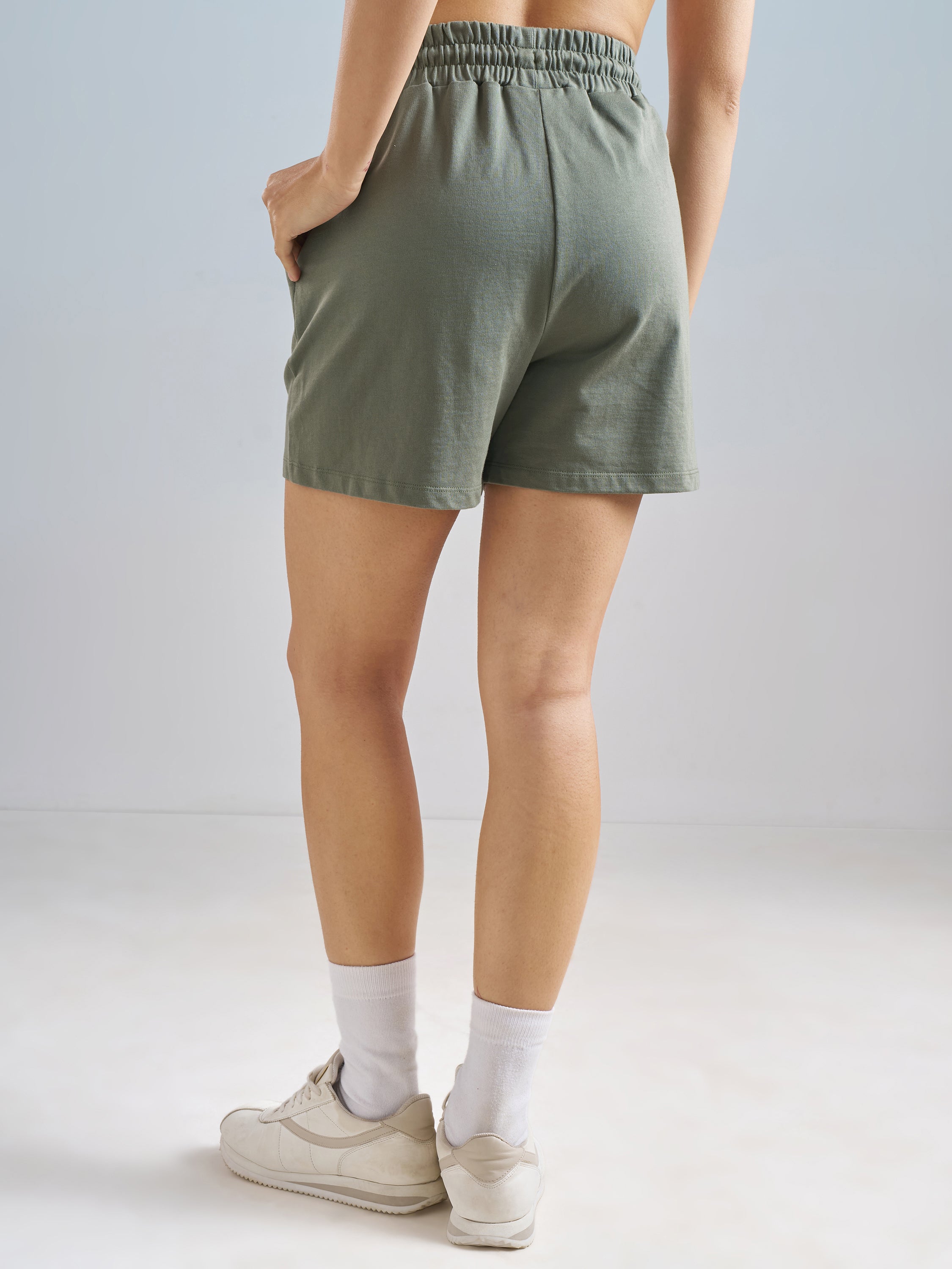 Street By Tokyo Talkies Women Olive Relaxed Fit Shorts - Olive - Image 3