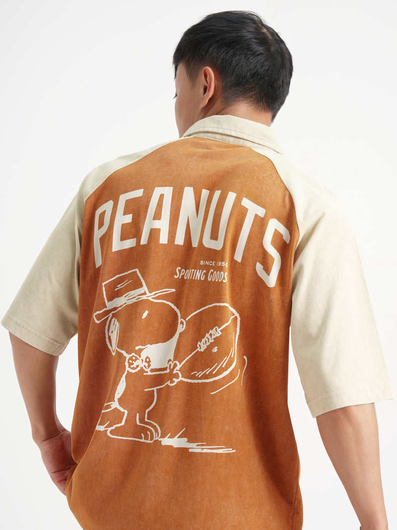 Highlander Men Rust Peanuts Printed Polo Collar T-Shirt - Rust - Image 1