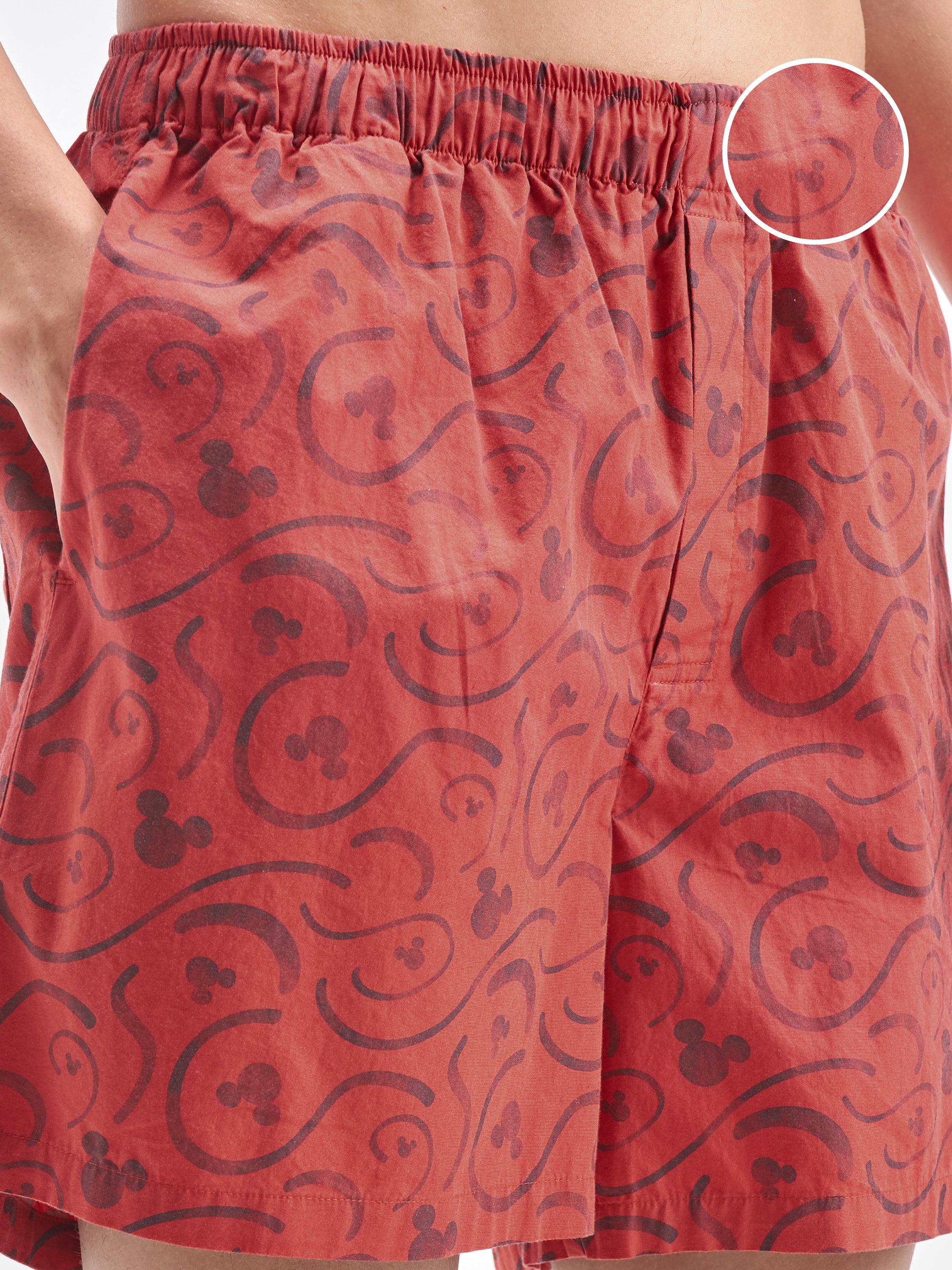 Disney By Highlander Men Red Mickey Mouse Cotton Boxers - Red - Image 5