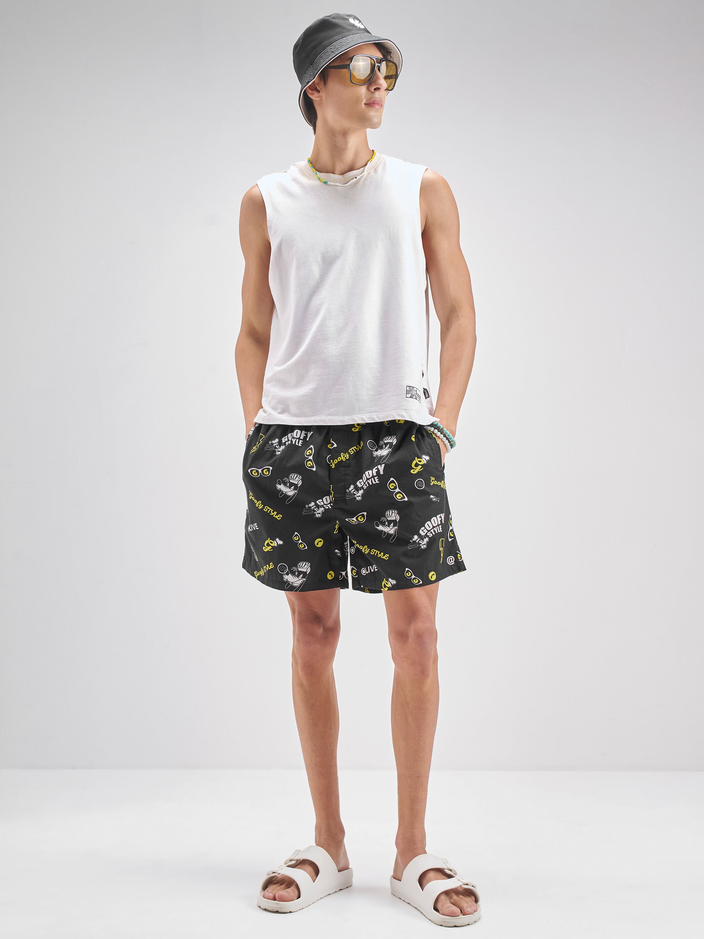 Disney By Highlander Men Black Goofy Cotton Boxers - Black - Image 2