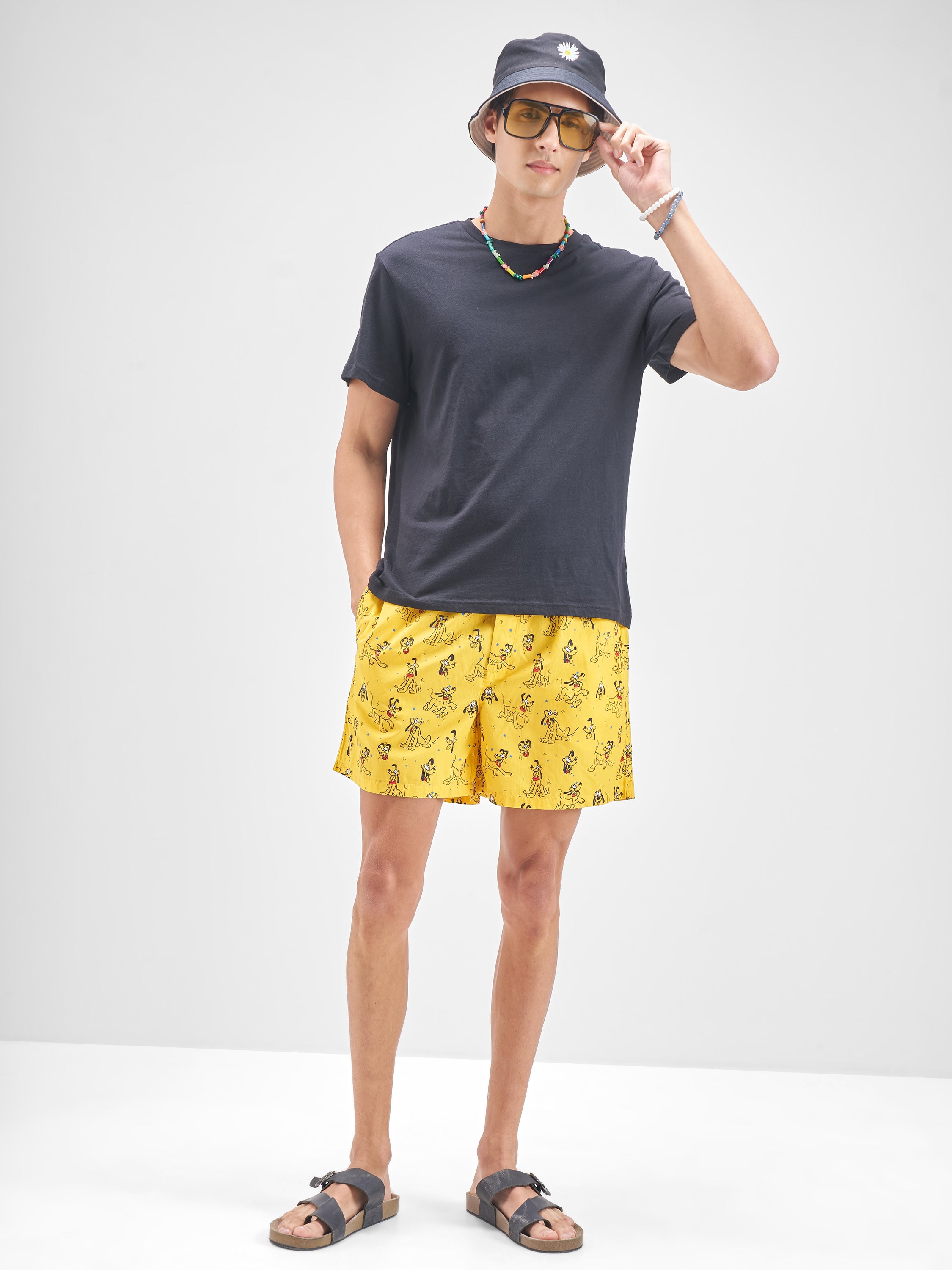 Disney By Highlander Men Yellow Pluto Cotton Boxers - Yellow - Image 2