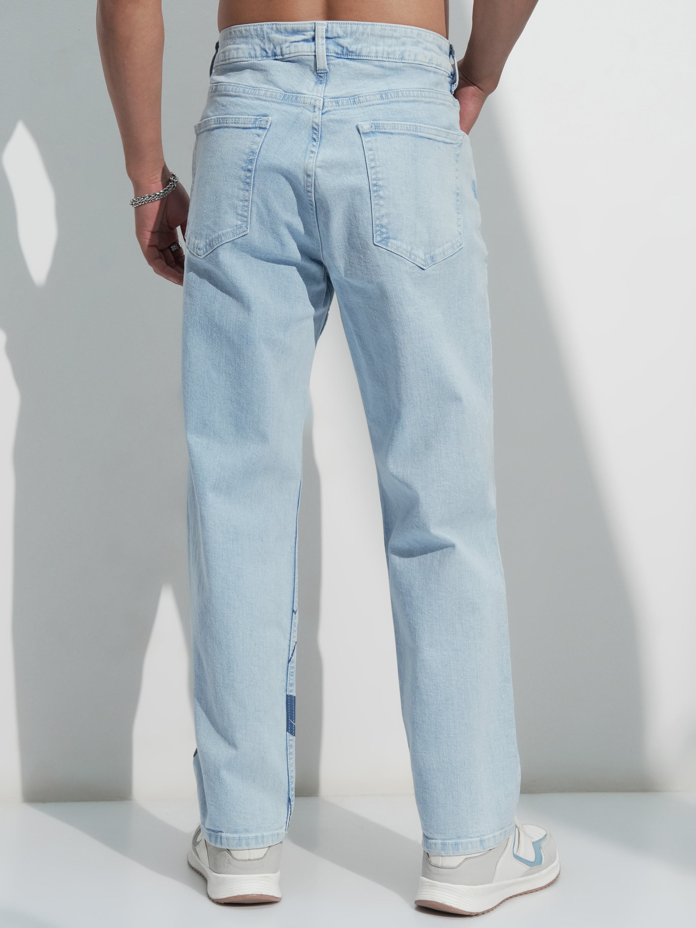 Disney By Highlander Men Blue Mickey Mouse Straight Fit Stretchable Jeans - Blue - Image 3