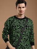 Disney By Highlander Men Black Mickey Mouse Round Neck Pullover Sweater - Black - Image 1