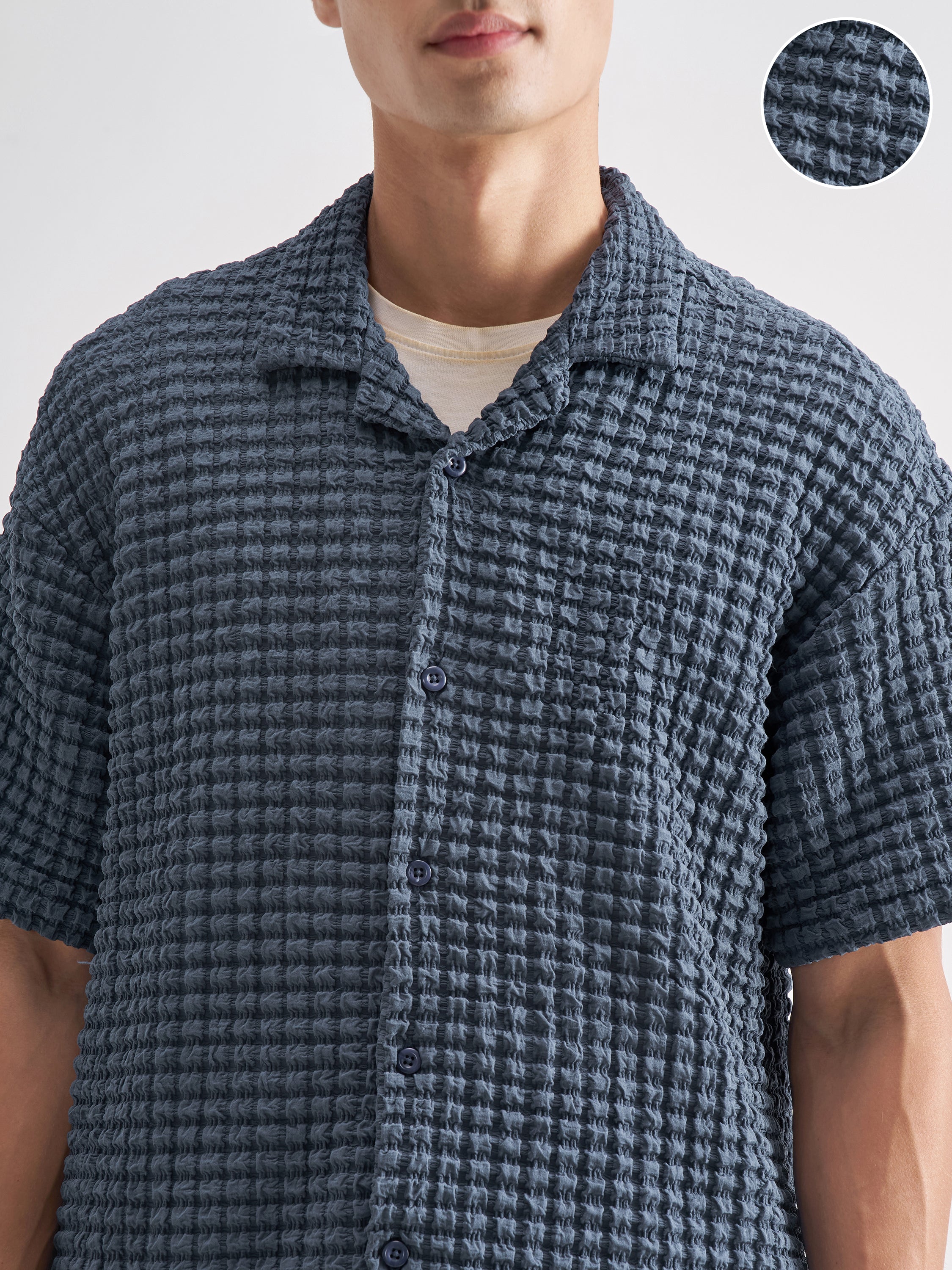 Highlander Men Blue Shirt With Shorts Co-Ords