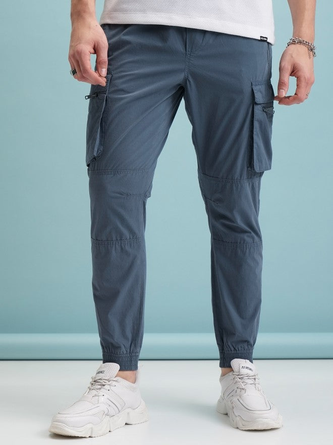 Highlander Men Blue Regular Fit Solid Chinos - Blue - Image 1