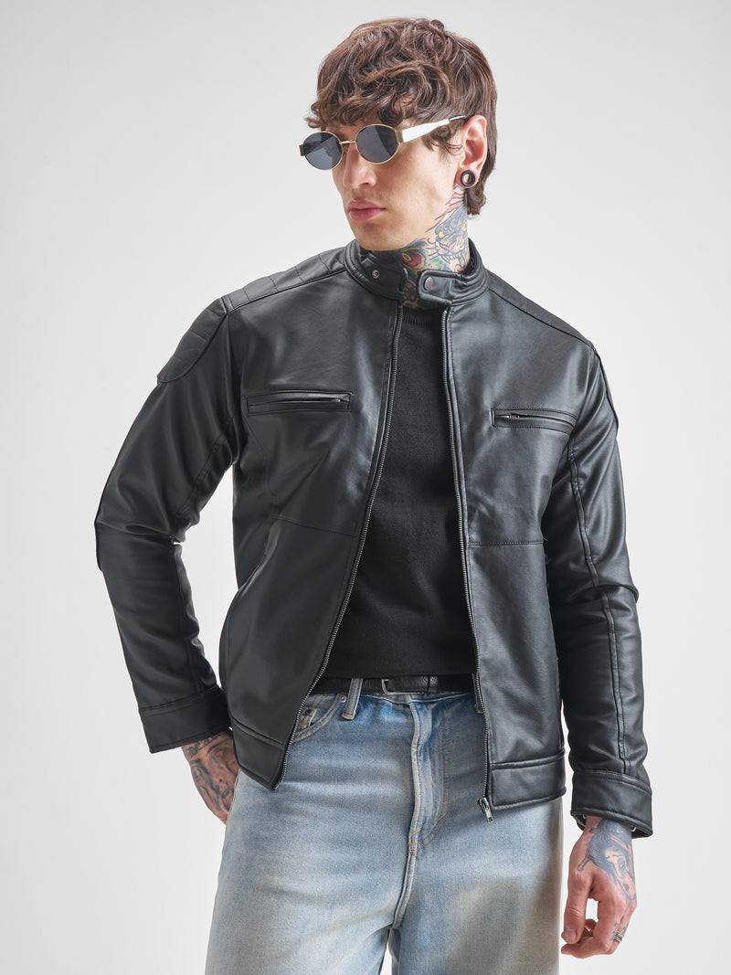 Black Biker Jacket - Black - Image 1