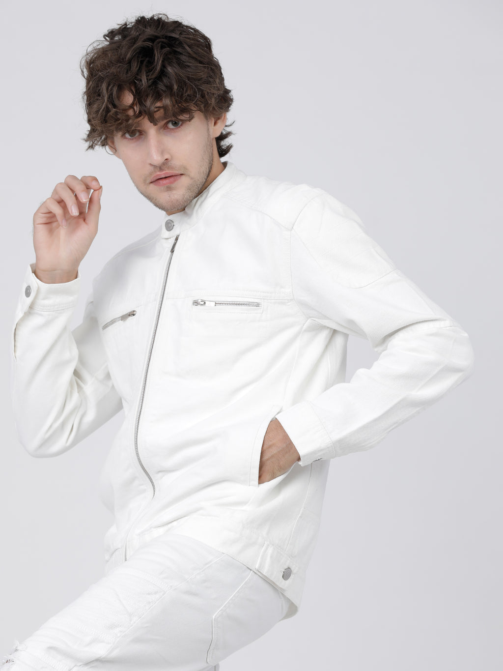 Highlander Men White Solid Tailored Jacket - White - Image 3