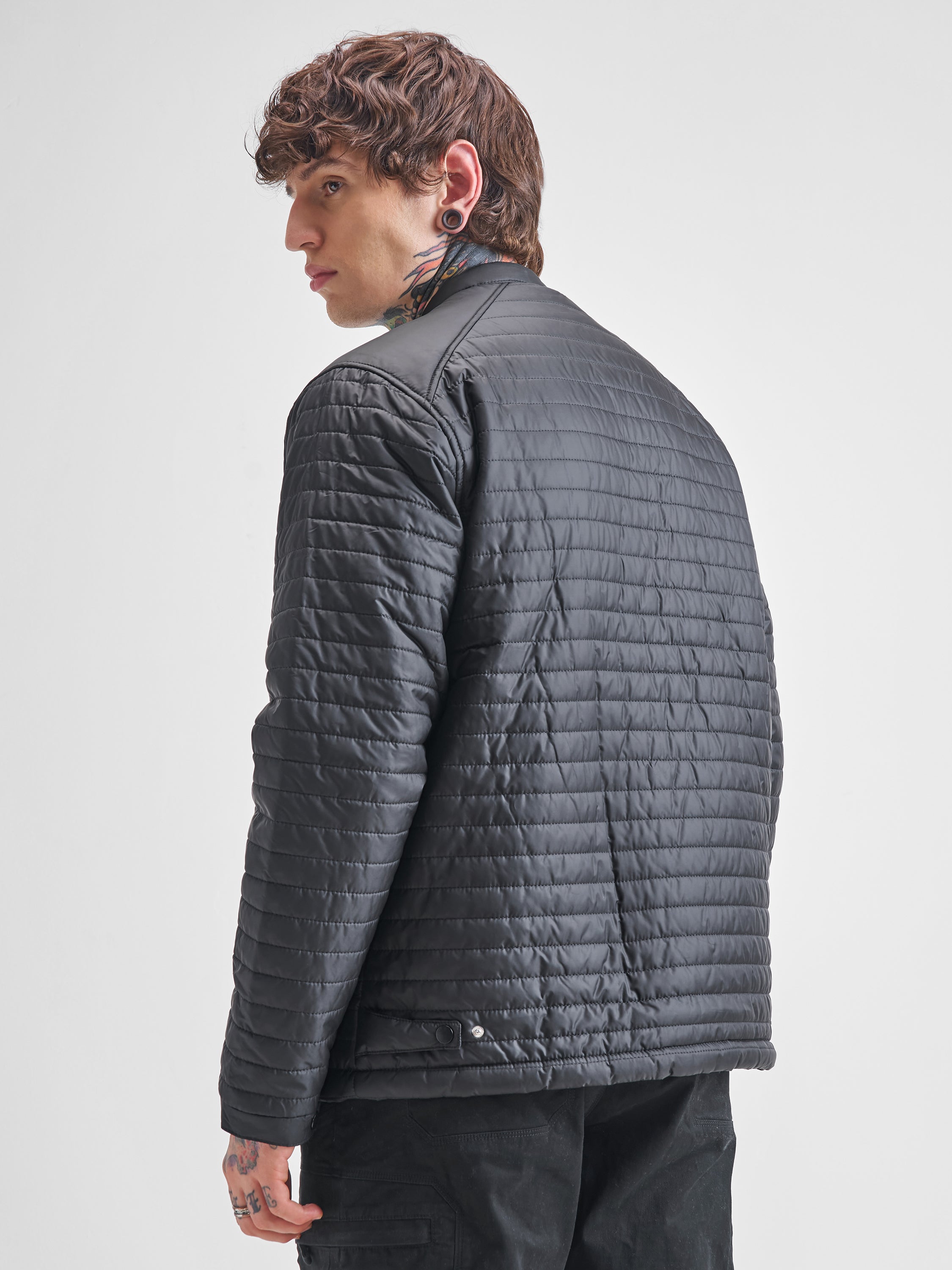 Highlander Men Black Solid Puffer Jacket - Black - Image 3