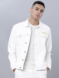 White Trucker Fit Denim Jacket - White - Image 1