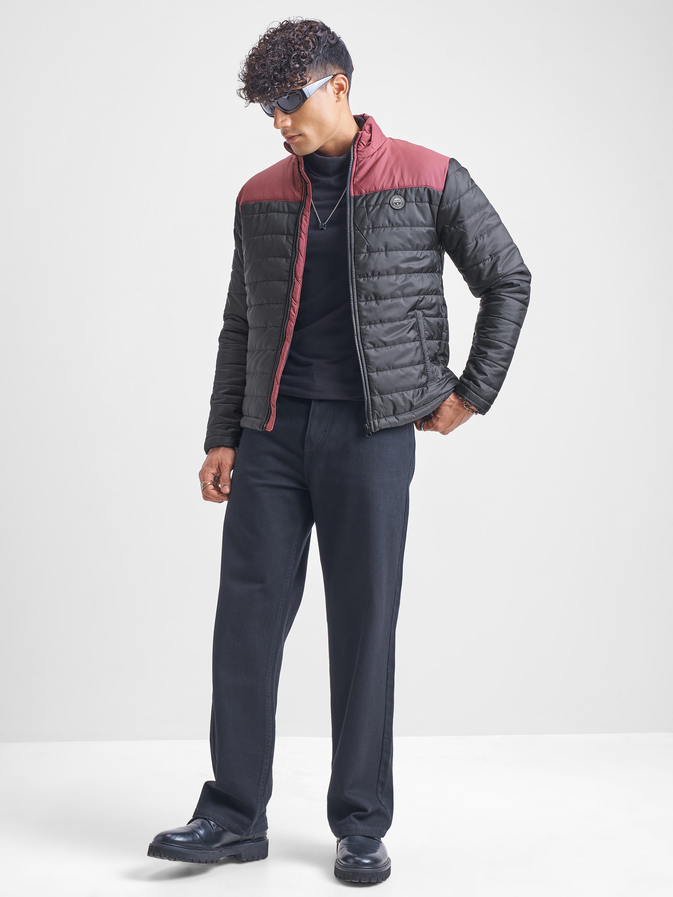 Highlander Mens Black Puffer Jacket - Black - Image 2