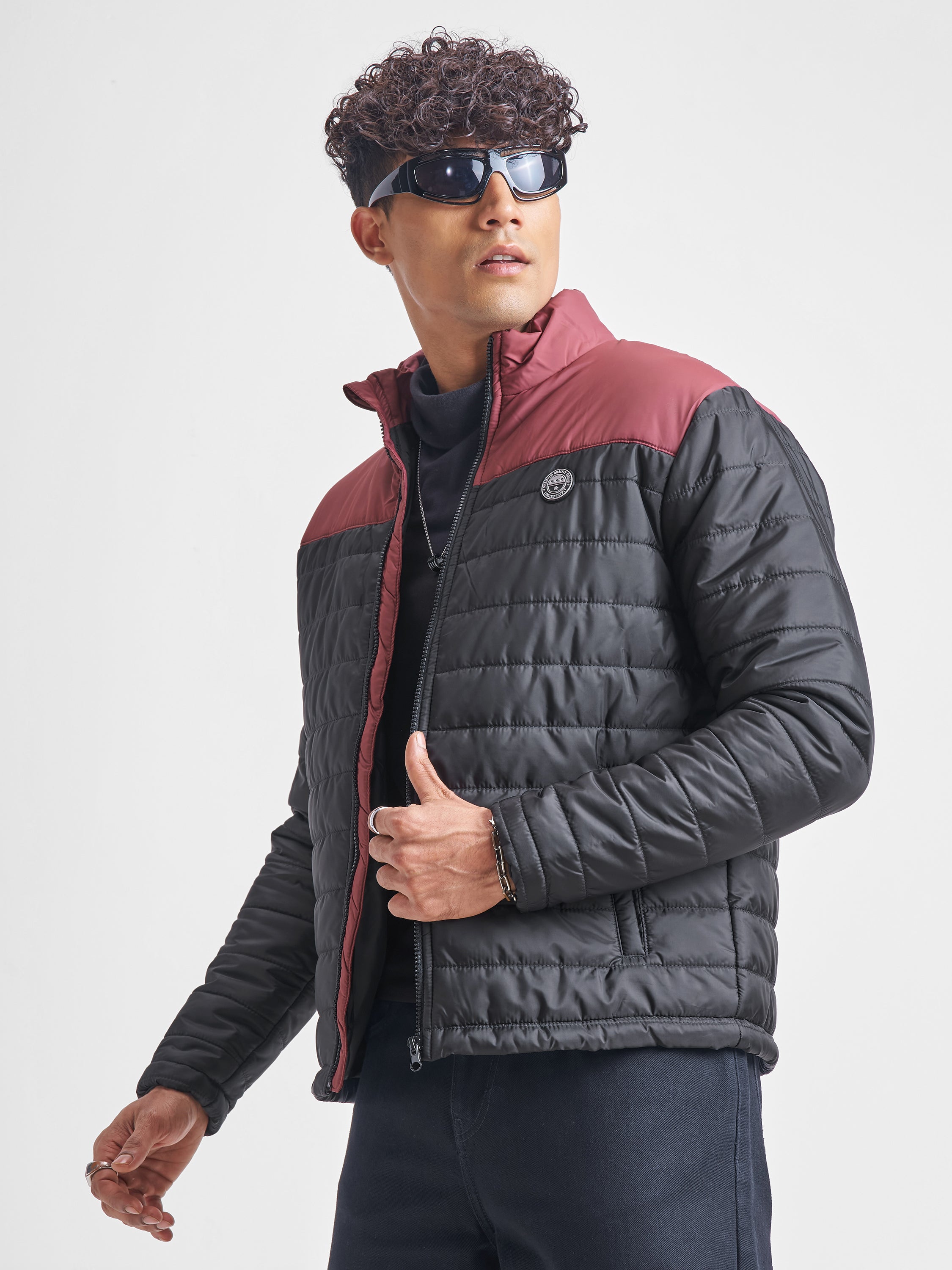 Highlander Mens Black Puffer Jacket - Black - Image 4