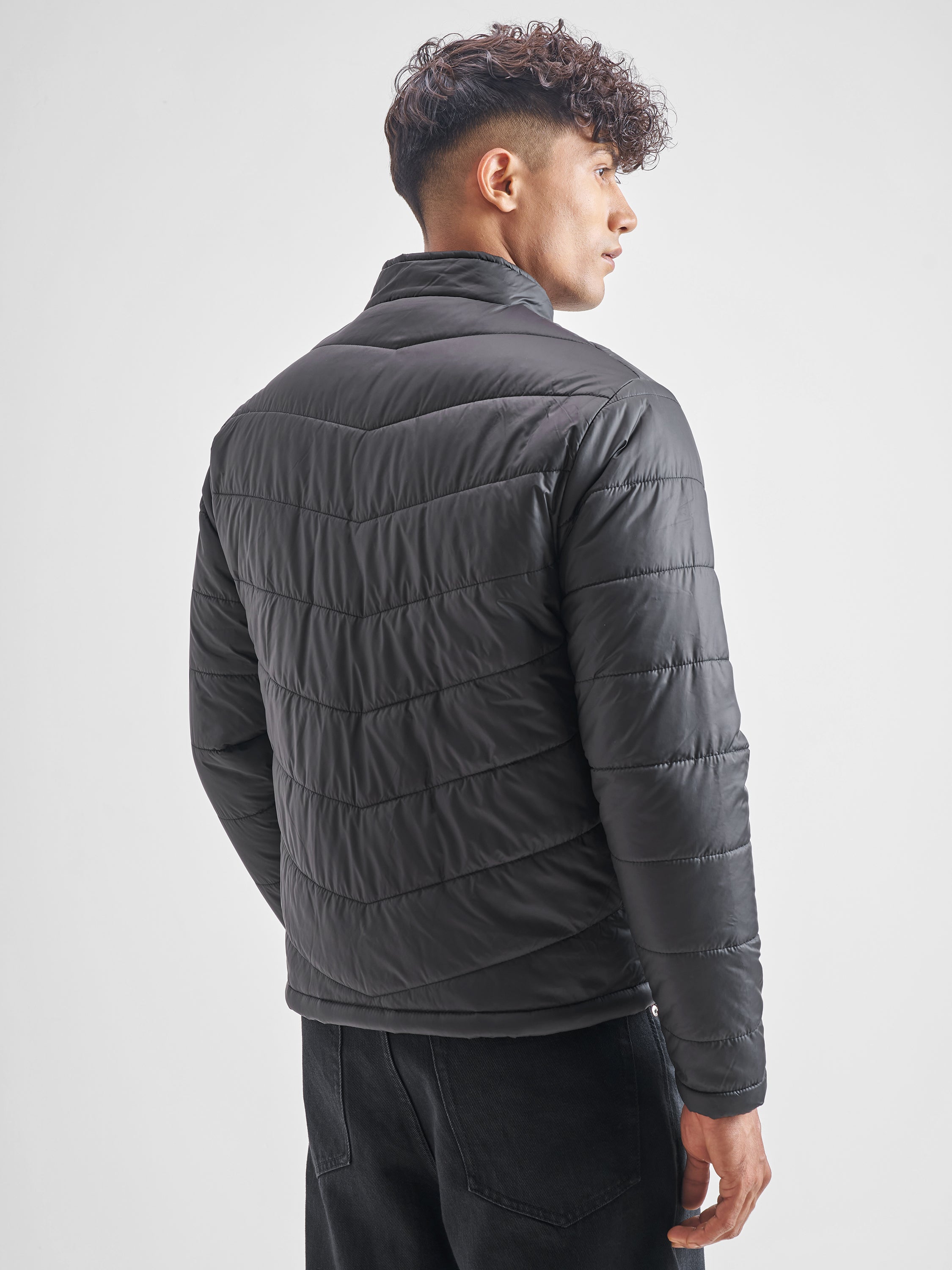Highlander Mens Black Puffer Jacket - Black - Image 3