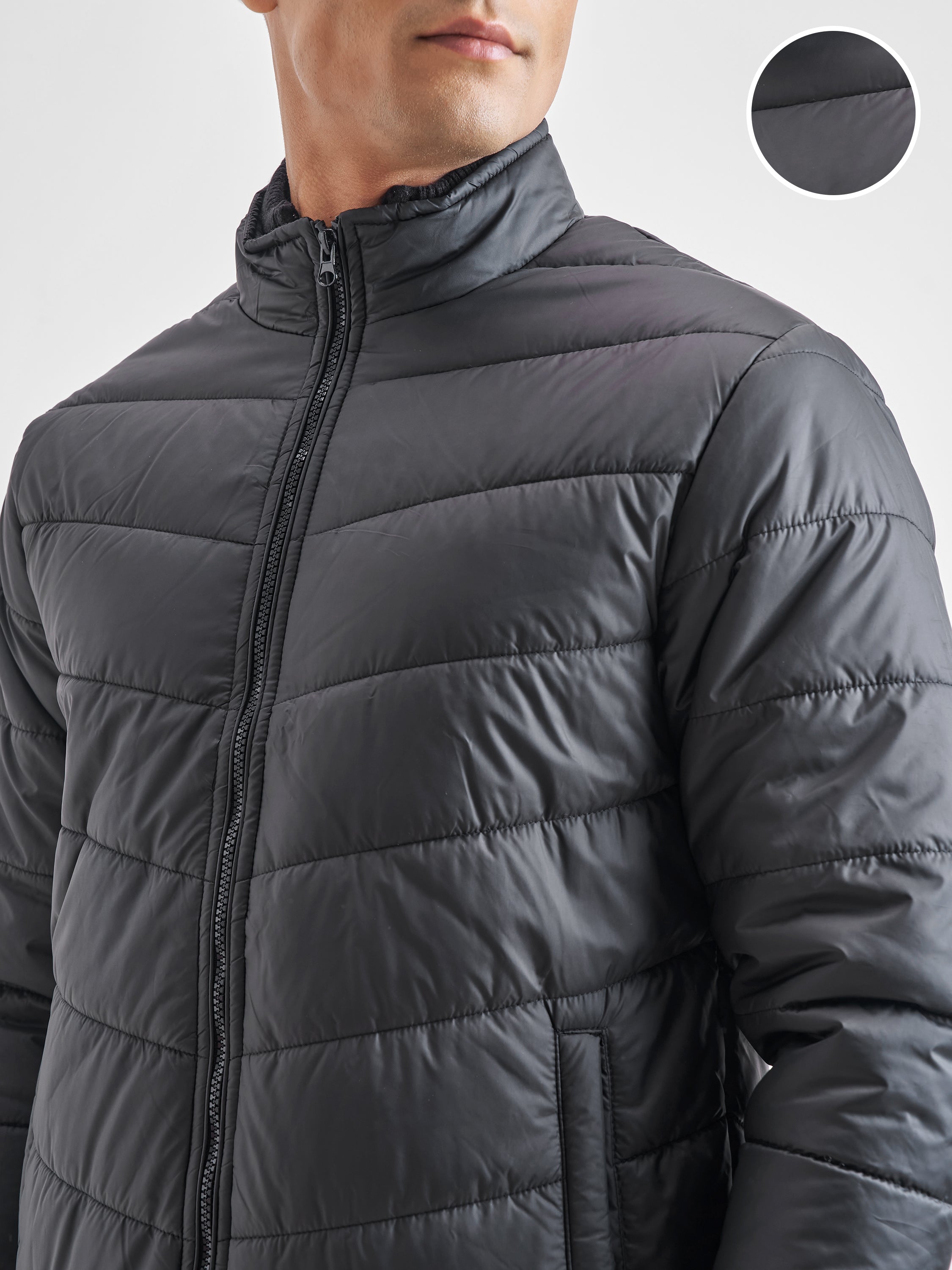 Highlander Mens Black Puffer Jacket - Black - Image 5
