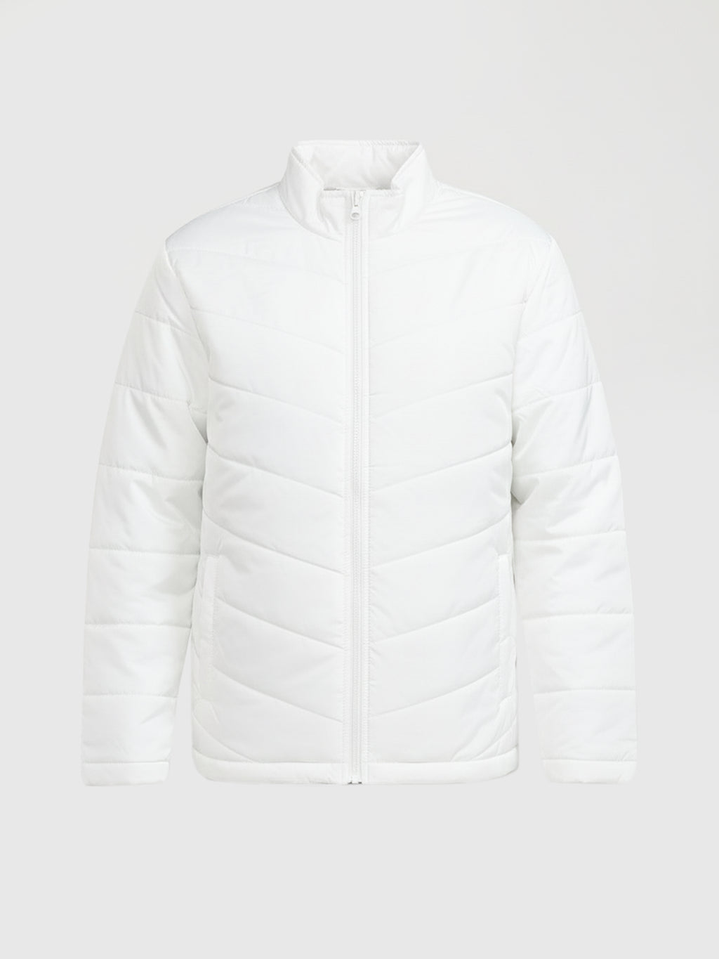 Highlander Mens White Puffer Jacket - White - Image 4