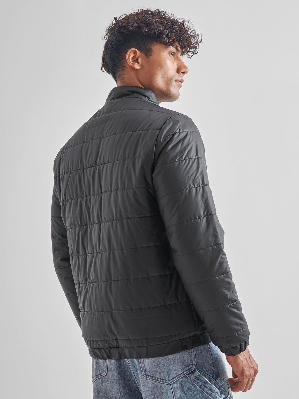 Highlander Men Black Padded Jacket - Black - Image 3