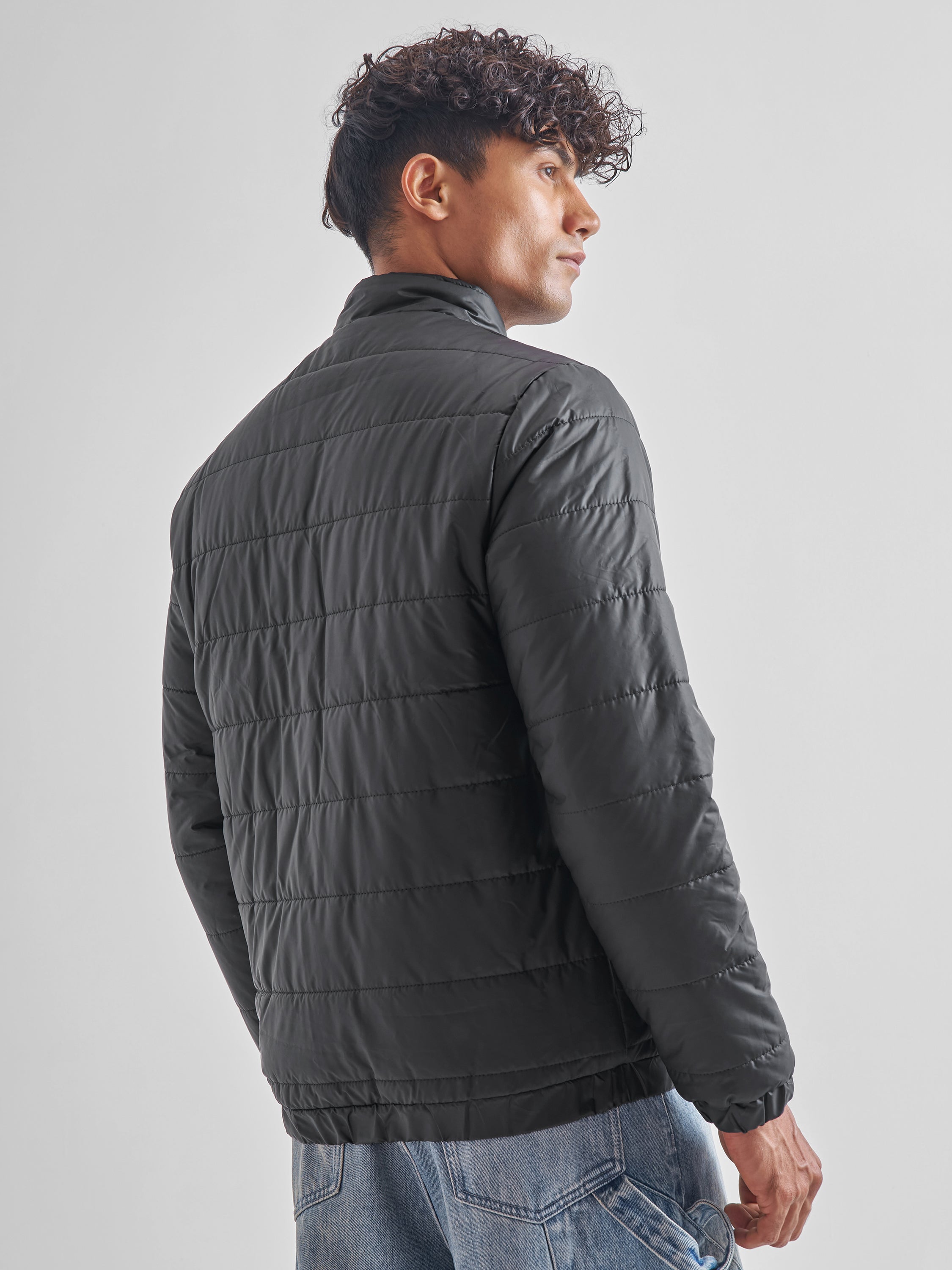Highlander Men Black Padded Jacket - Black - Image 3