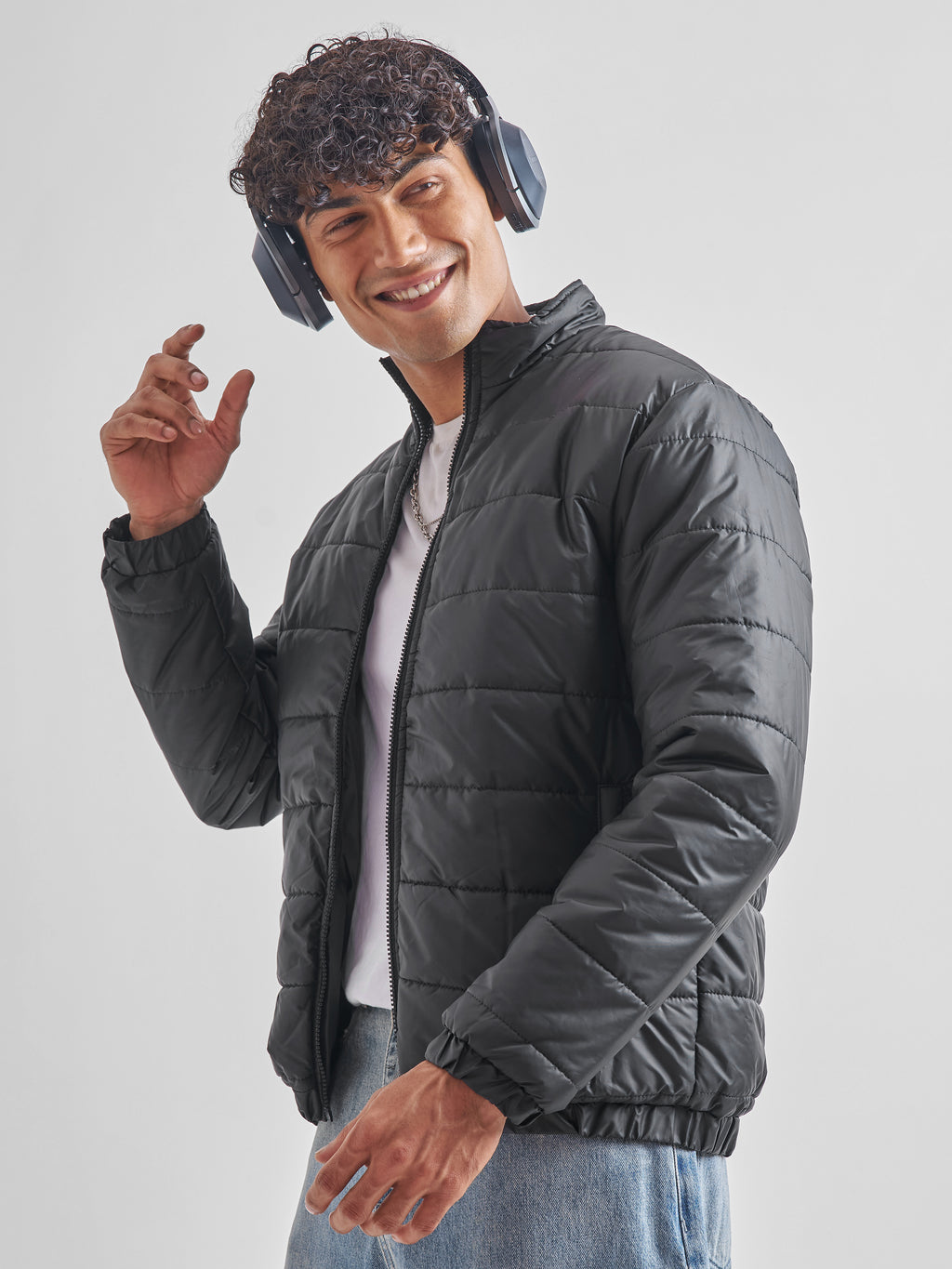 Highlander Men Black Padded Jacket - Black - Image 4