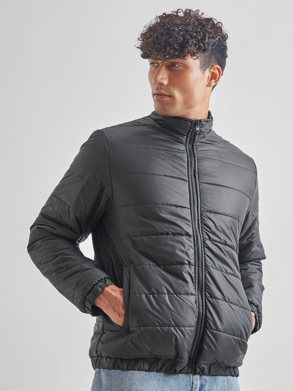 Highlander Men Black Padded Jacket - Black - Image 6
