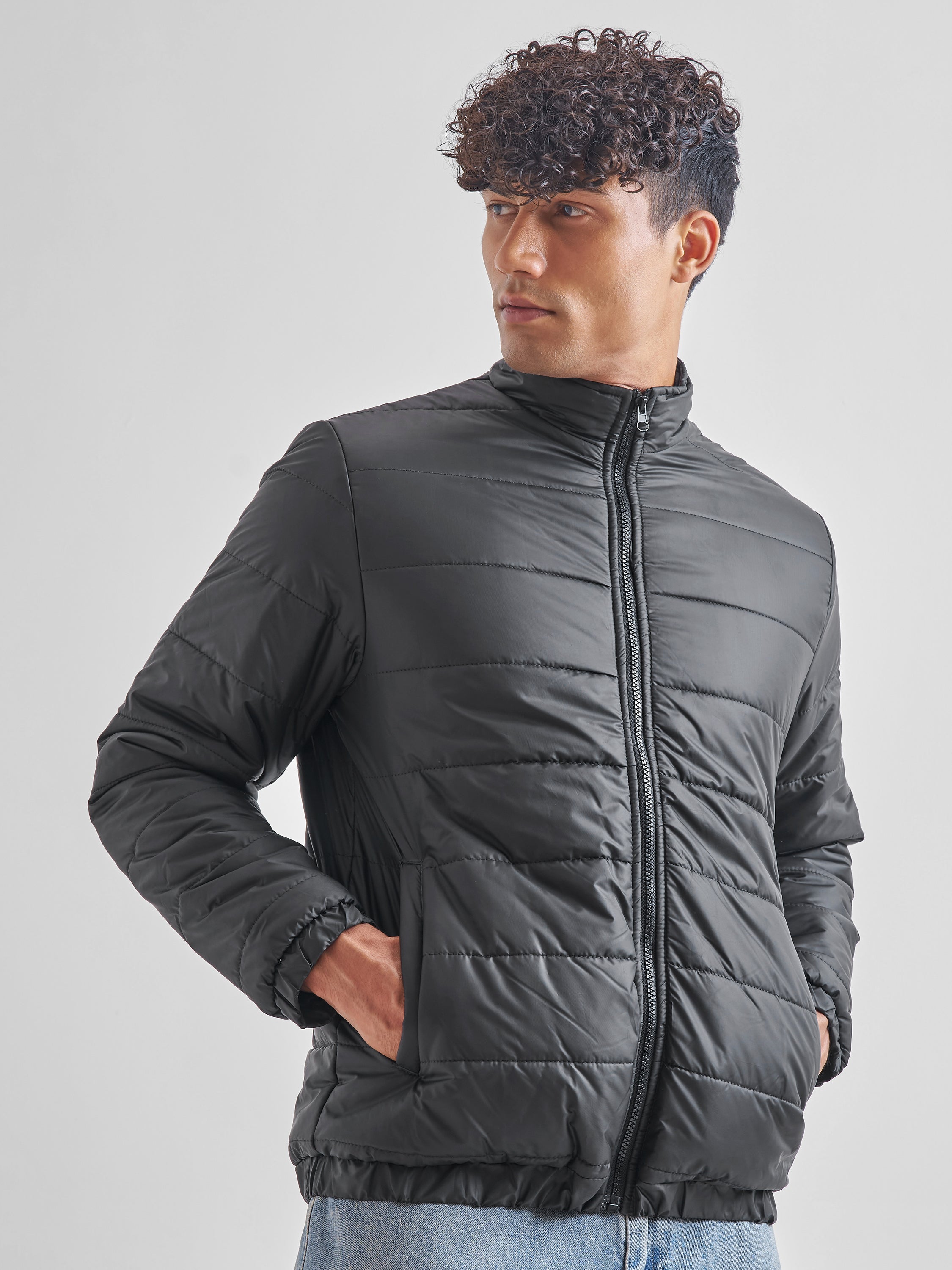 Highlander Men Black Padded Jacket - Black - Image 6
