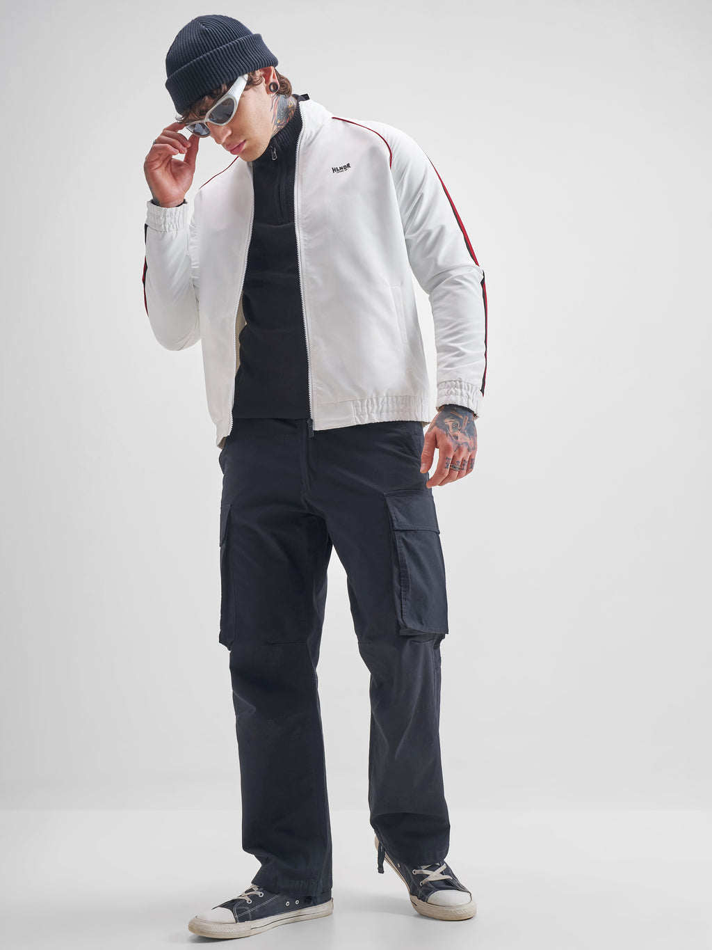 Highlander Men White Solid Bomber Jacket - White - Image 2