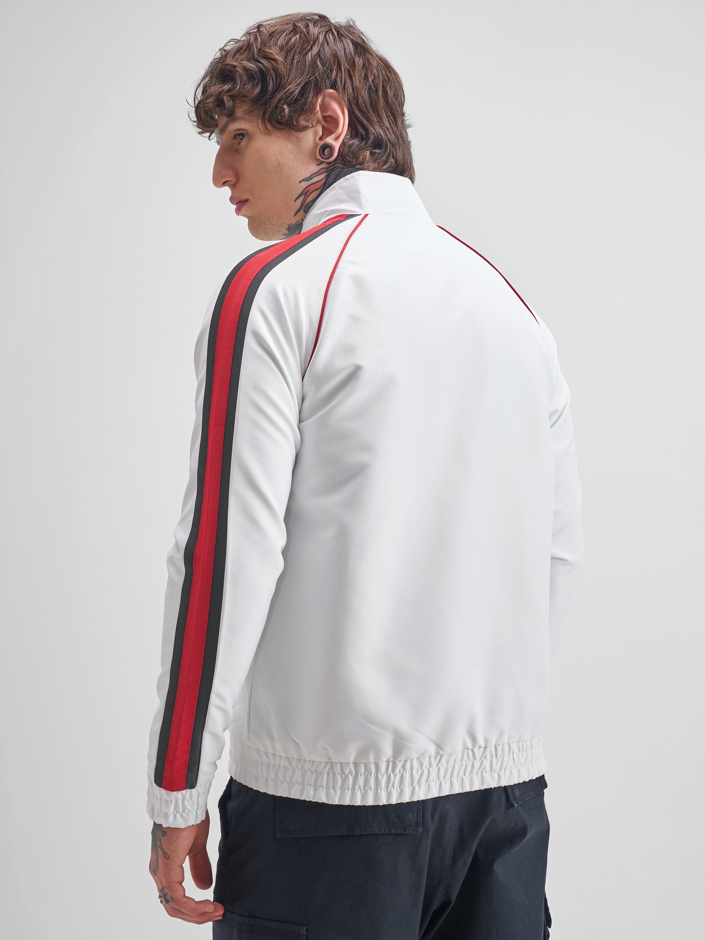 Highlander Men White Solid Bomber Jacket - White - Image 3