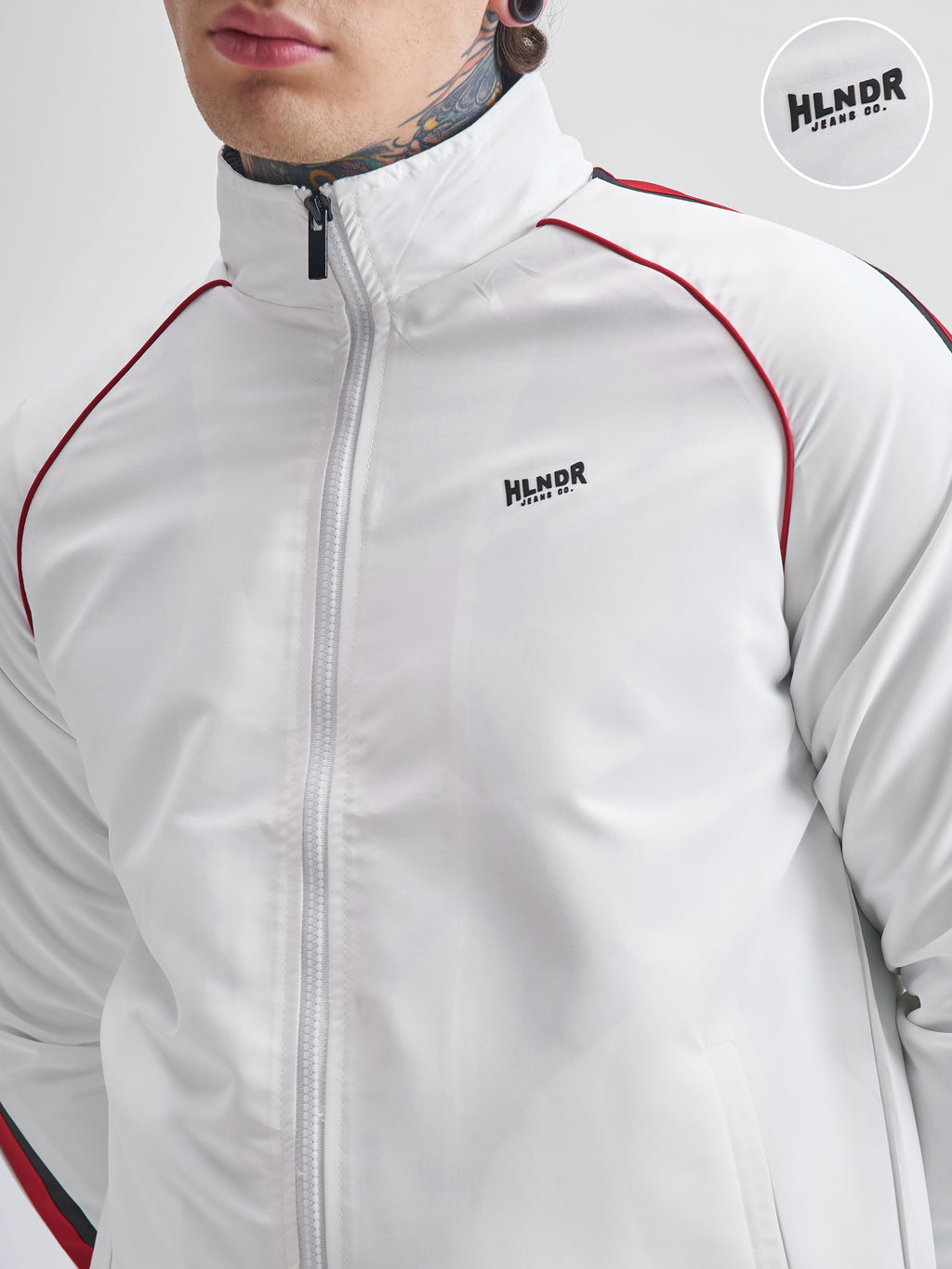 Highlander Men White Solid Bomber Jacket - White - Image 5