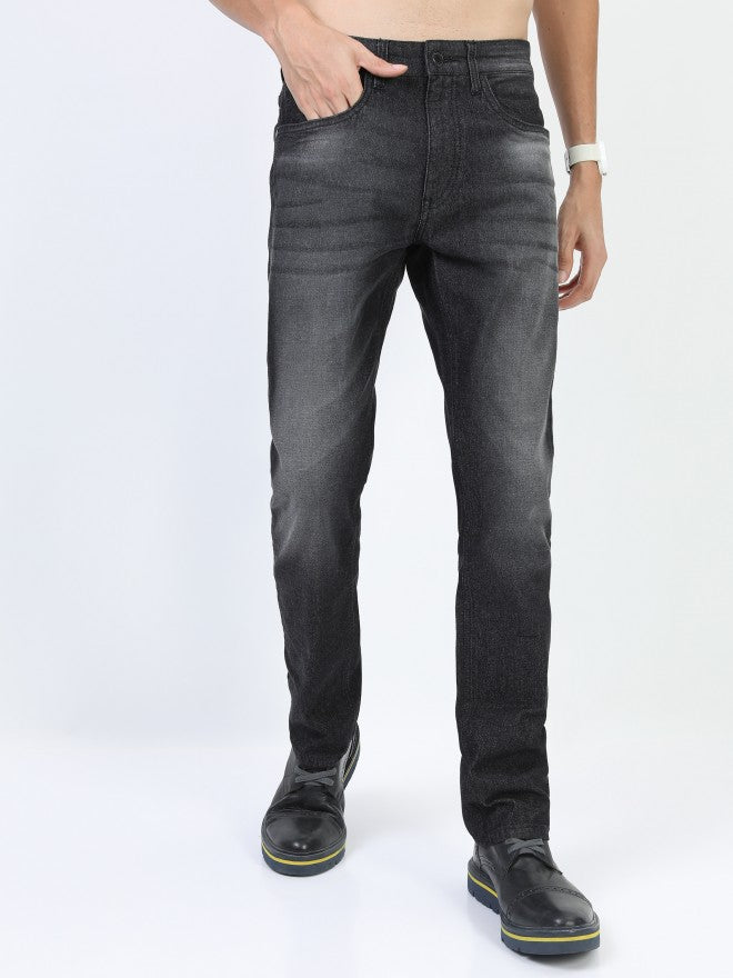 Highlander Men Grey Straight Fit Stretchable Jeans - Grey - Image 1