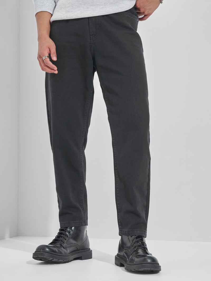 Highlander Men Black Tapered Fit Stretchable Jeans - Black - Image 1