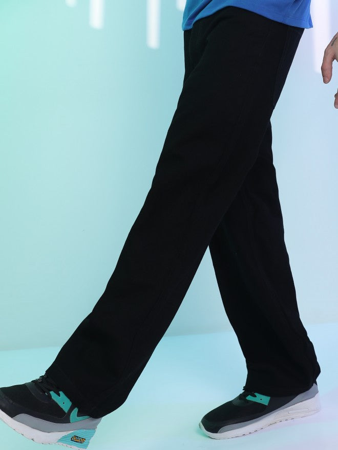 Highlander Men Black Loose Fit Stretchable Jeans - Black - Image 1