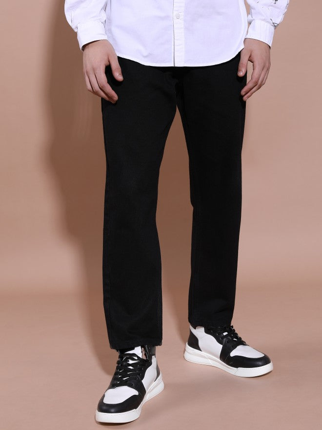 Highlander Men Black Relaxed Fit Jeans - Black - Image 1