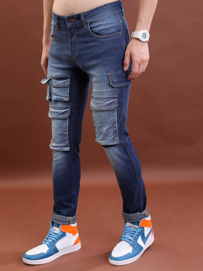 Highlander Men Blue Slim Fit Stretchable Jeans - Blue - Image 4