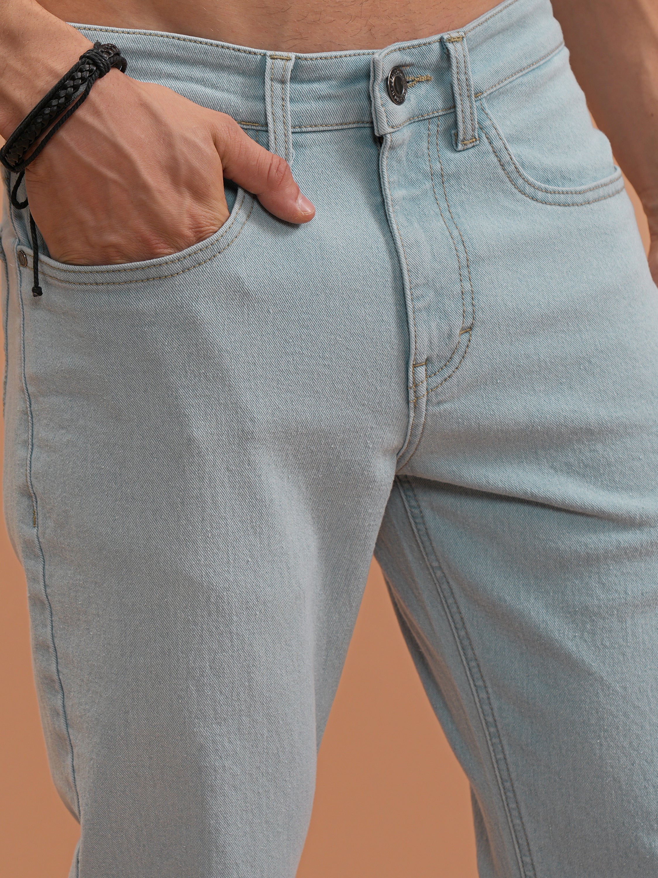 Highlander Men Blue Tapered Fit Stretchable Jeans - Blue - Image 5