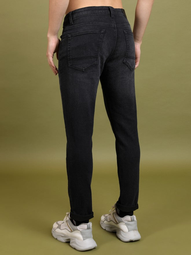 Highlander Men Black Slim Fit Stretchable Jeans - Black - Image 3