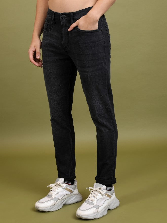 Highlander Men Black Slim Fit Stretchable Jeans - Black - Image 4