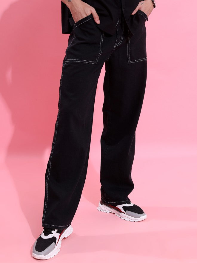 Highlander Men Black Straight Fit Jeans - Black - Image 1