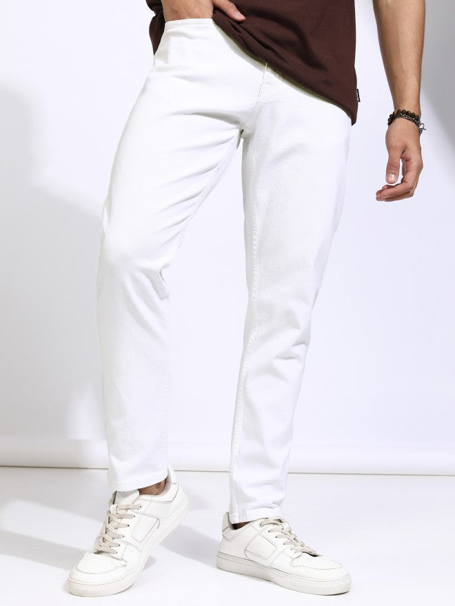 Highlander Men White Slim Fit Stretchable Jeans - White - Image 1