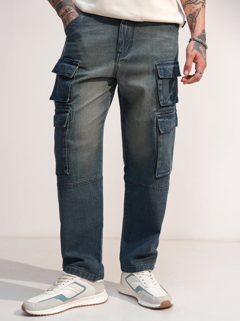 Highlander Men Blue Baggy Stretchable Jeans - Blue - Image 1