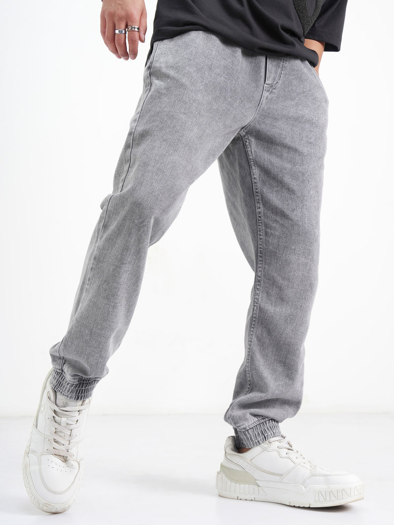 Highlander Men Grey Jogger Jeans - Grey - Image 1