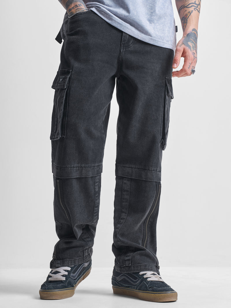 Highlander Men Black Baggy Jeans - Black - Image 1