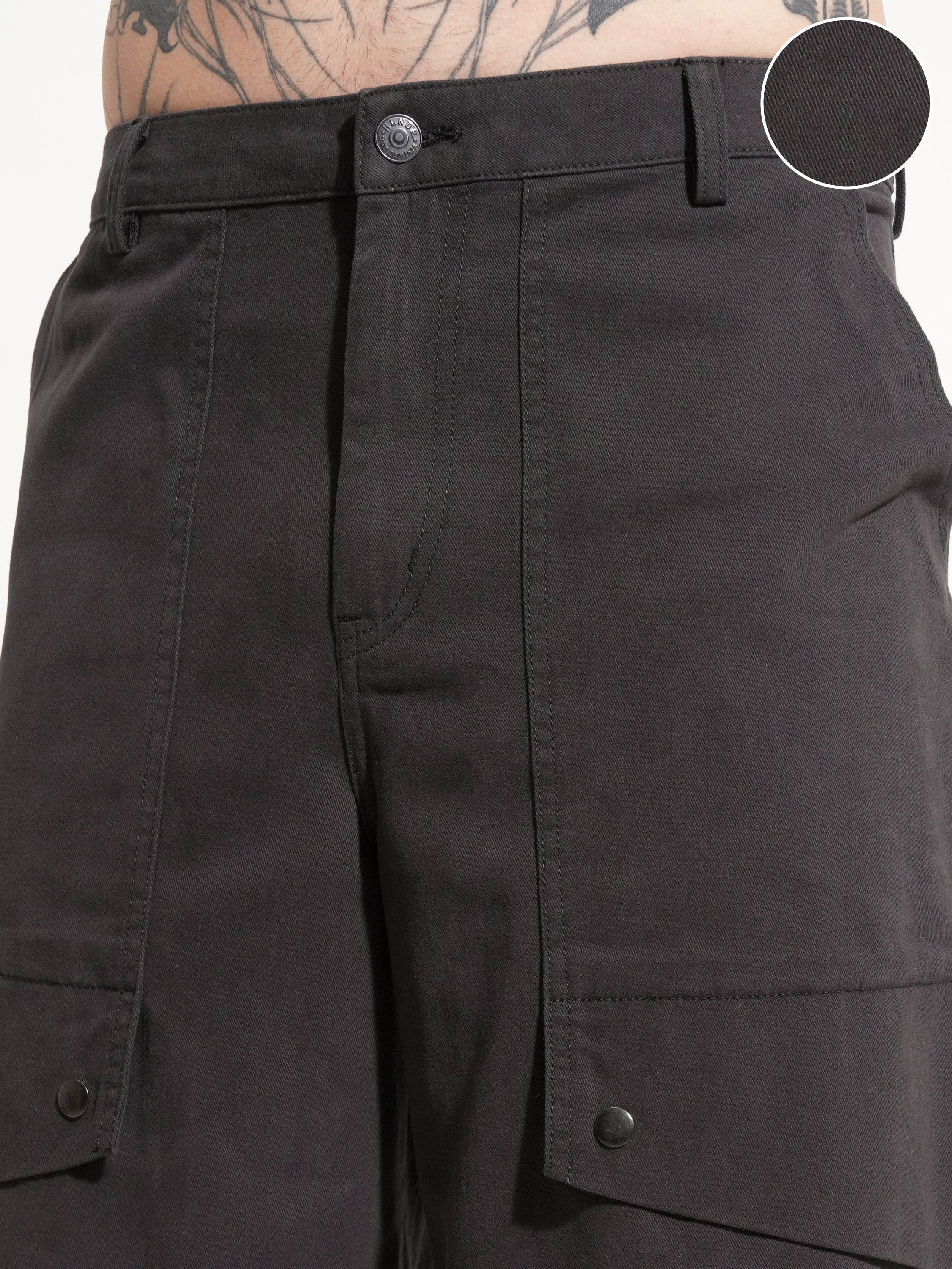 Highlander Men Grey Baggy Cargo Shorts - Grey - Image 5
