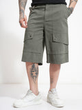 Highlander Men Olive Baggy Cargo Shorts - Olive - Image 1