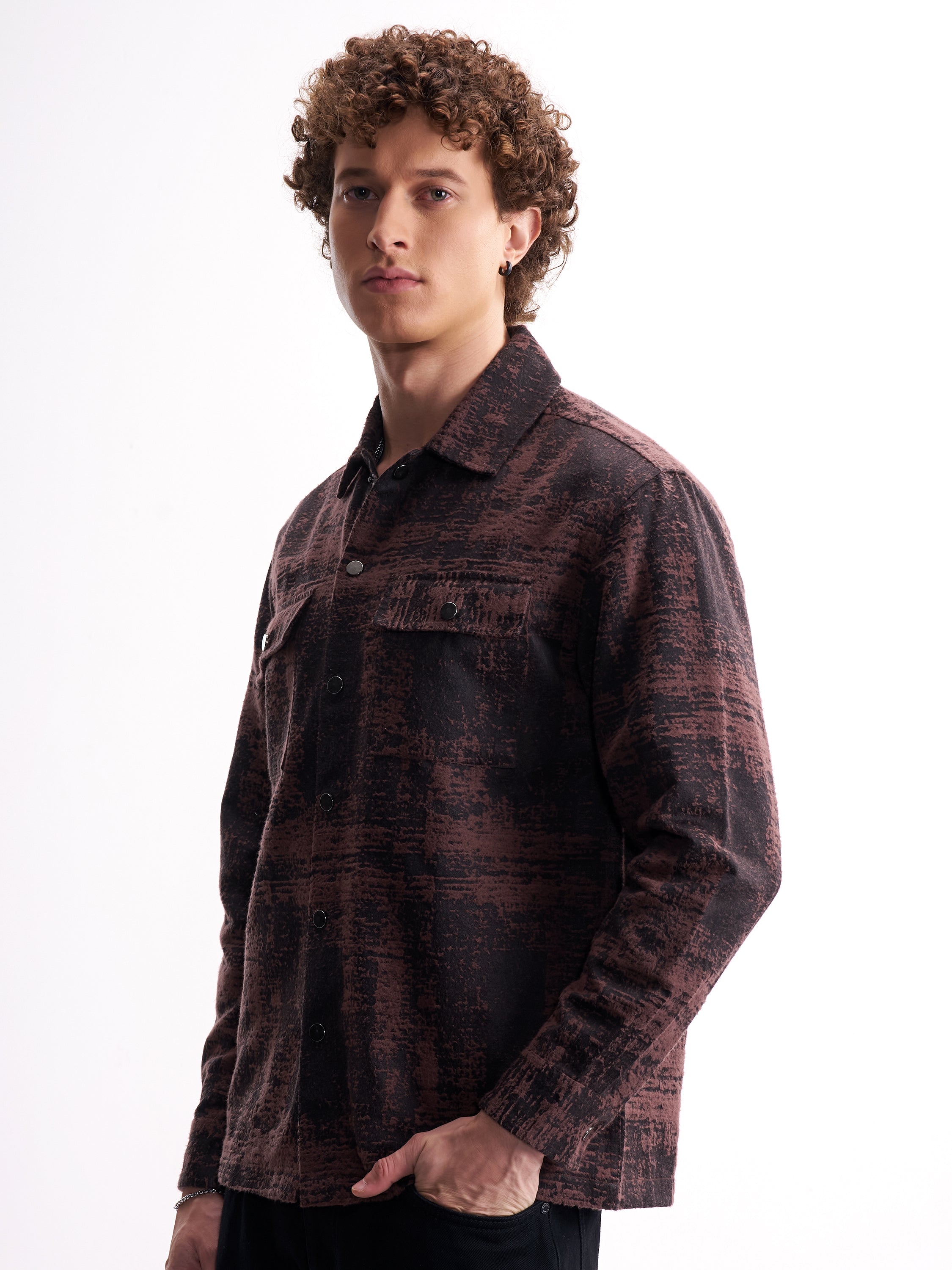 Highlander Men Black Printed Relaxed Fit Casual Shirt - Black - Image 4