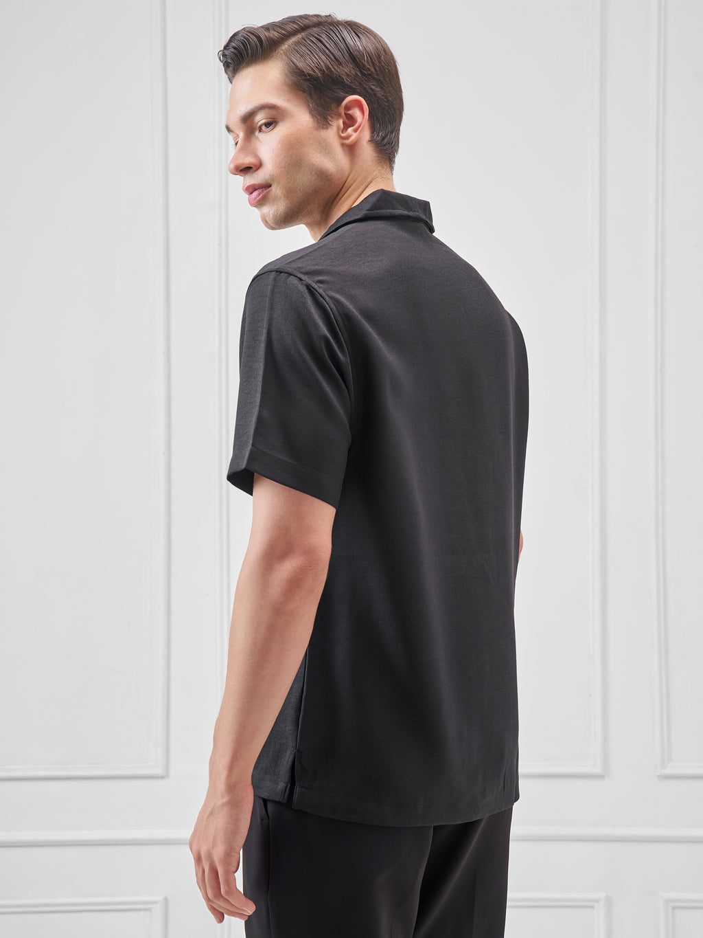 Highlander Men Black Solid Relaxed Fit Casual Shirt - Black - Image 3