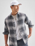 Highlander Men Charcoal Checked Relaxed Fit Casual Shirt - Charcoal - Image 1