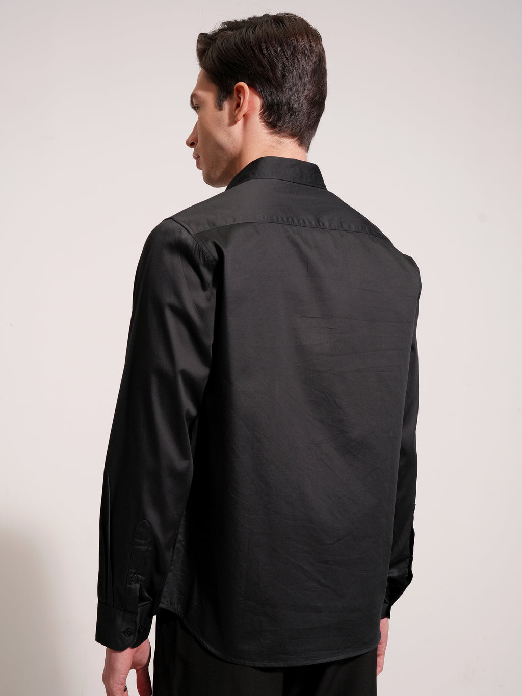 Highlander Men Black Solid Slim Fit Casual Shirt - Black - Image 3