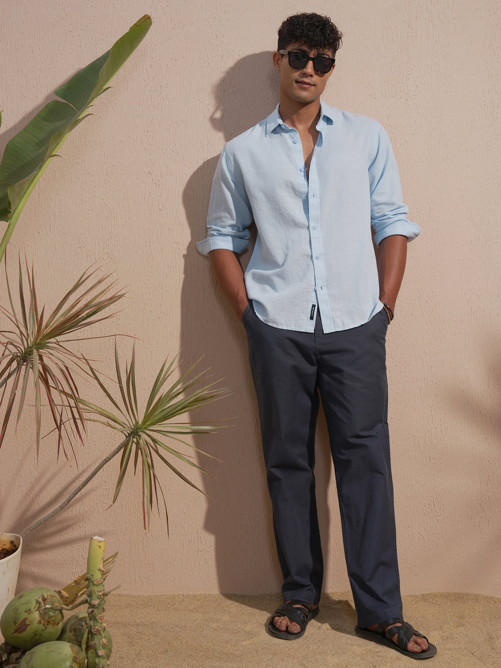 Highlander Men Blue Solid Relaxed Fit Casual Shirt - Blue - Image 2